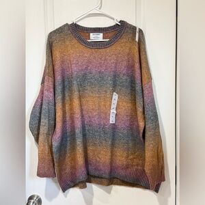 Old Navy Women's Striped Sweater in Pink, Gray, and Tan